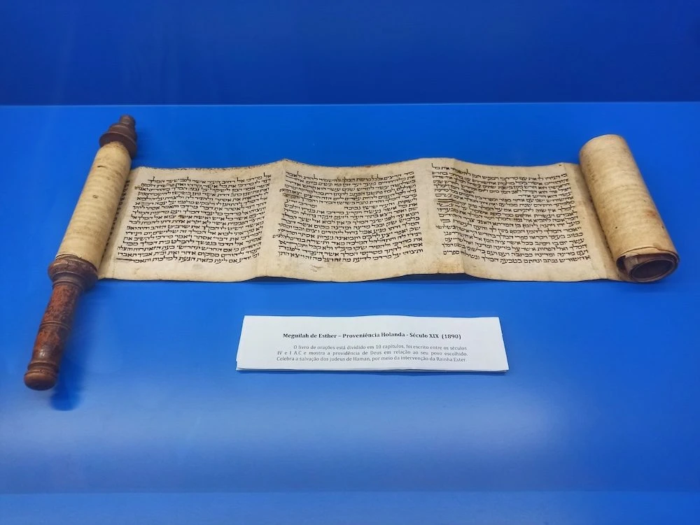 Torah scroll XIX Century in Jewish Museum of Belmonte - portuguese sephardic jews